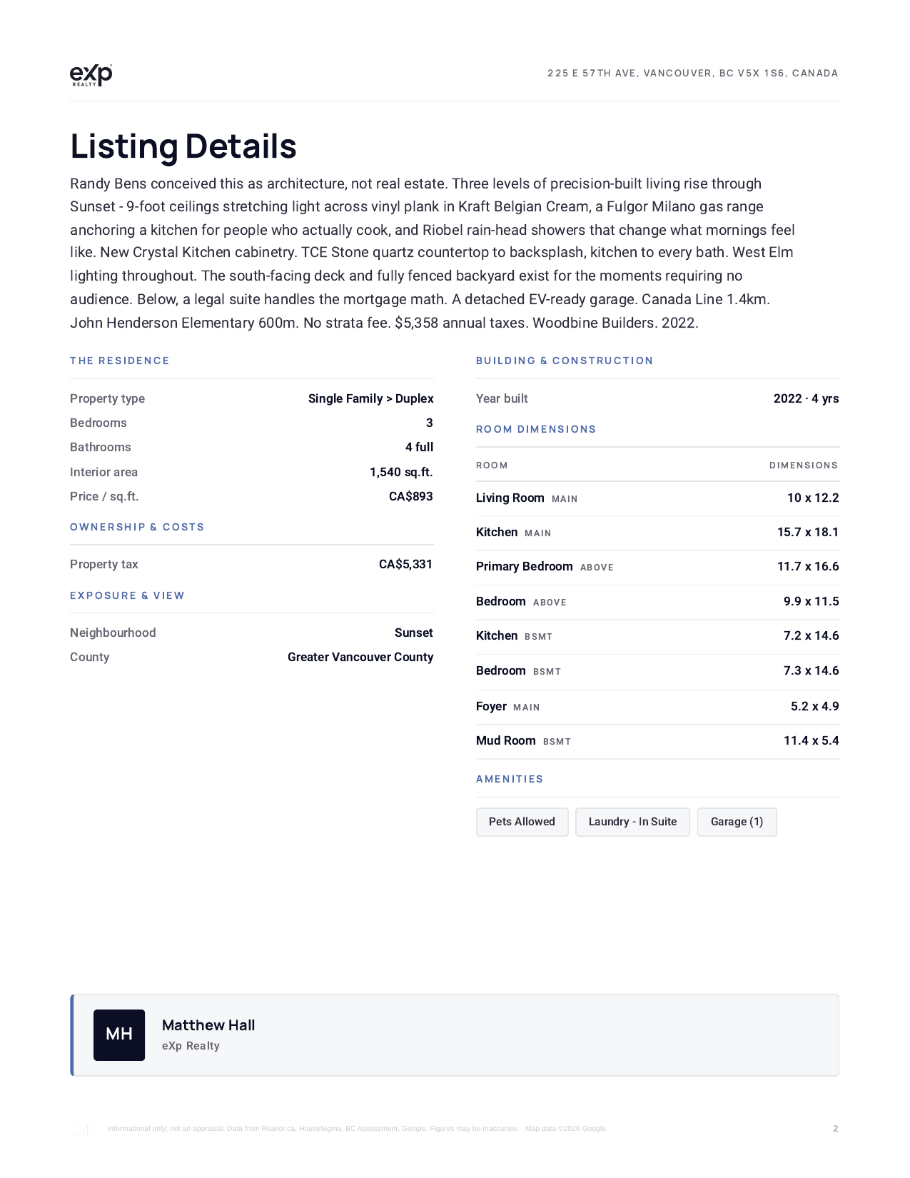 Sample property report — page 2